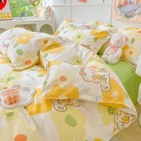 Four-piece Set Sanding Skin Bed Sheet Quilt Cover