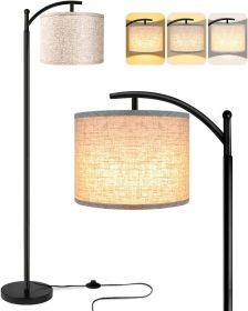 Floor Lamp, Floor Lamp for Living Room with 3 Color Temperatures LED Bulb, Tall Industrial Floor Lamp Reading for Bedroom, Office with Beige Lampshade