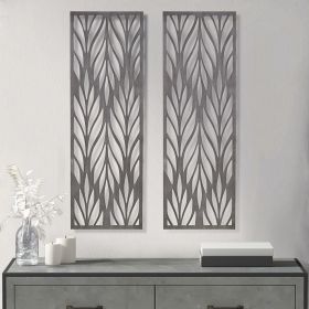 Florian Grey Laser Cut Wood 2-piece Panel Wall Decor Set