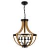 5 - Light Faux Wood Farmhouse Chandelier