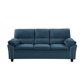 3-Seat Sofa Velvet for Living Room; Bedroom; Office Blue