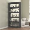 Book Cabinet/Room Divider Gray 31.5"x11.8"x65.9" Solid Wood Pine