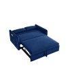 55" Modern Convertible Sofa Bed with 2 Detachable Arm Pockets; Velvet Loveseat Sofa with Pull Out Bed; 2 Pillows and Living Room Adjustable Backrest;