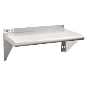 Stainless Steel Shelf 12 x 24 Inches; 250lb;  Wall Mount Floating Shelving for Restaurant;  Kitchen;  Home and Hotel