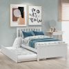 Twin size Platform Bed with Trundle; White