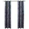 Blackout Curtains with Rings 2 pcs Anthracite 37"x95" Velvet