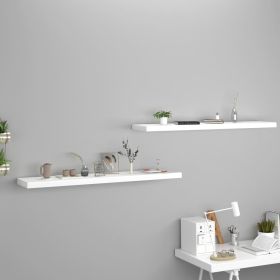 Floating Wall Shelves 2 pcs White 47.2"x9.3"x1.5" MDF