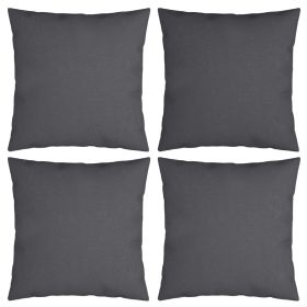 Throw Pillows 4 pcs Anthracite 19.7"x19.7" Fabric