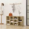 Shoe Bench White and Sonoma Oak 40.6"x11.8"x21.5" Engineered Wood