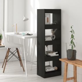 Book Cabinet/Room Divider Black 15.7"x11.8"x53.1"