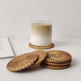 Rattan Coasters;  Table DâˆšÂ©cor Set of 4