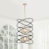 2-Tier-Candle Ceiling Light Transitional Gold/Matte Black Metal Chandelier Fixture