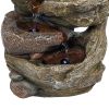 15inches Indoor Tabletop Rock Fountain Cascading Fountain with Led Light and Pump