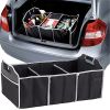 Car Trunk Cargo Storage Bag; Foldable Black Storage Box For Car And Trunk