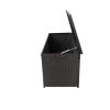 Outdoor Storage Box; 113 Gallon Wicker Patio Deck Boxes with Lid; Outdoor Cushion Storage Container Bin Chest for Kids Toys; Pillows; Towel Black