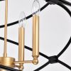 2-Tier-Candle Ceiling Light Transitional Gold/Matte Black Metal Chandelier Fixture