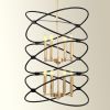 2-Tier-Candle Ceiling Light Transitional Gold/Matte Black Metal Chandelier Fixture