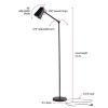 64 inch Black Architect Floor Lamp with LED Bulb, Matte Metal Finish