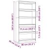 Book Cabinet/Room Divider Gray 31.5"x11.8"x65.9" Solid Wood Pine