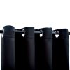 Blackout Curtains with Rings 2 pcs Black 54"x84" Fabric