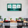 Wall Art for Living Room; Canvas Wall Art ''Bless The Food Before Us'' Quote Painting; Green Canvas Prints Picture Wall Decor; Dining Room Bedroom Hom