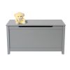 Kids Wooden Toy Box/Bench with Safety Hinged Lid for Ages 3+(Gray)