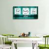 Wall Art for Living Room; Canvas Wall Art ''Bless The Food Before Us'' Quote Painting; Green Canvas Prints Picture Wall Decor; Dining Room Bedroom Hom