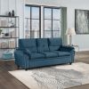 3-Seat Sofa Velvet for Living Room; Bedroom; Office Blue