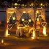 LED Curtain String Lights; 138 LED String Light Battery & USB Powered Waterproof Heart Shape Lights; 8 Flashing Modes For Girl Valentine's Day Wedding