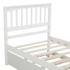 Twin size Platform Bed with Trundle; White