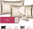 20"x26" Set of 2 Silk Pillowcase for Hair and Skin ;  22 Momme 100% Mulberry Silk & Natural Wood Pulp Fiber Double-Sided; 600 Thread Count with Hidden