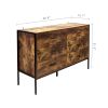 Industrial Style 6 Drawer Double Dresser; Rustic Brown Wood Storage Dresser Clothes Organizer with Sturdy Steel Frame;  Chest with 6 Drawer;  Storage