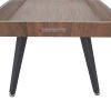 Rectangular Wooden Coffee Table with Tray Top and Metal Legs; Brown and Black