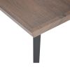 Rectangular Wooden Coffee Table with Tray Top and Metal Legs; Brown and Black