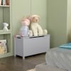 Kids Wooden Toy Box/Bench with Safety Hinged Lid for Ages 3+(Gray)