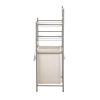 2 Shelves 10 lb Capacity Steel Storage Shelf Unit with Hamper;  Satin Nickel