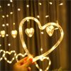 LED Curtain String Lights; 138 LED String Light Battery & USB Powered Waterproof Heart Shape Lights; 8 Flashing Modes For Girl Valentine's Day Wedding