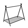 Tent Bed Frame Twin Size Metal Floor Play House Bed with Slat for Kids Girls Boys ; No Box Spring Needed Black