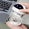 USB Rechargeable Cute Robot Shape Portable Cartoon Mini Desktop Vacuum Cleaner Crumb Dust Sweeper; Small Desk Office Table Tabletop Computer Keyboard