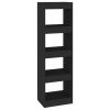 Book Cabinet/Room Divider Black 15.7"x11.8"x53.1"