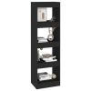 Book Cabinet/Room Divider Black 15.7"x11.8"x53.1"