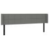 LED Headboard Dark Gray 64.2"x6.3"x30.7"/34.6" Fabric