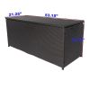 Outdoor Storage Box; 113 Gallon Wicker Patio Deck Boxes with Lid; Outdoor Cushion Storage Container Bin Chest for Kids Toys; Pillows; Towel Black