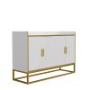 Modern Kitchen Buffet Storage Cabinet Cupboard White Gloss with Metal Legs for living room Kitchen