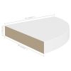 Floating Corner Shelf White 9.8"x9.8"x1.5" MDF