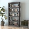 Book Cabinet/Room Divider Gray 31.5"x11.8"x65.9" Solid Wood Pine