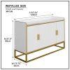 Modern Kitchen Buffet Storage Cabinet Cupboard White Gloss with Metal Legs for living room Kitchen