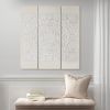 White Mandala Triptych 3-piece Dimensional Resin Canvas Wall Art Set