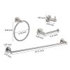 Brushed Nickel Bathroom Hardware Set 4 Pieces; Towel Bar Set Stainless Steel Wall Mounted;  Includes 16In Hand Towel Bar;  Towel Ring;  Robe Towel Hoo