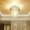 Mini Flush Mount Chandelier K9 Crystal Ceiling Light Fixtures